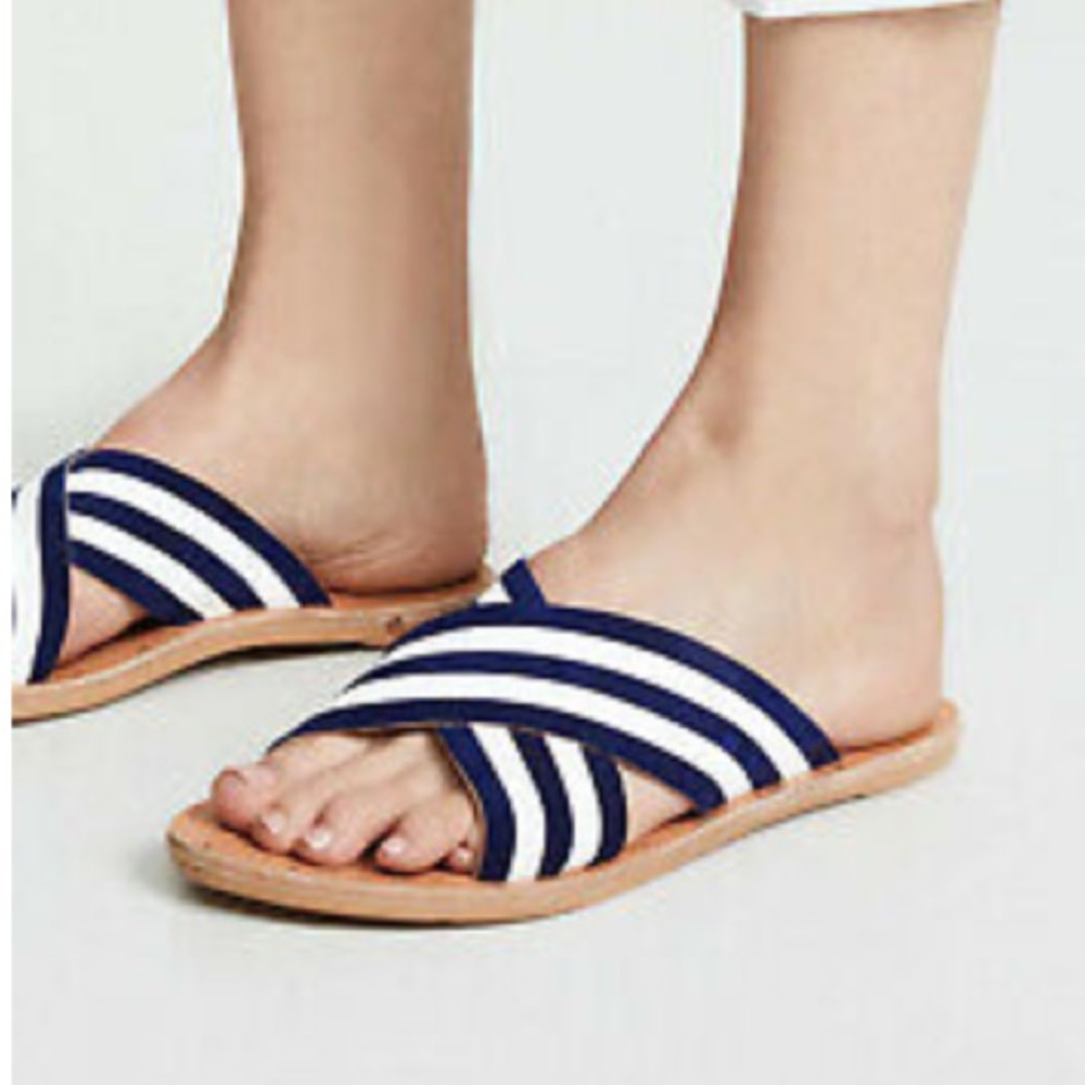 COPY - Beek Palila striped leather slides